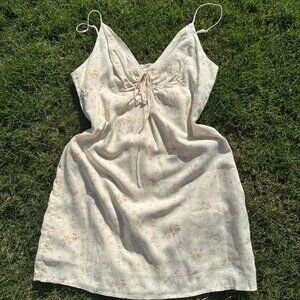 LA Hearts by PacSun Women's Cream and Yellow Dress